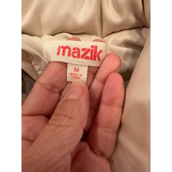 Mazik Cream Ruffle Puffer Vest Boho Fall Layering Medium - Picture 8 of 13